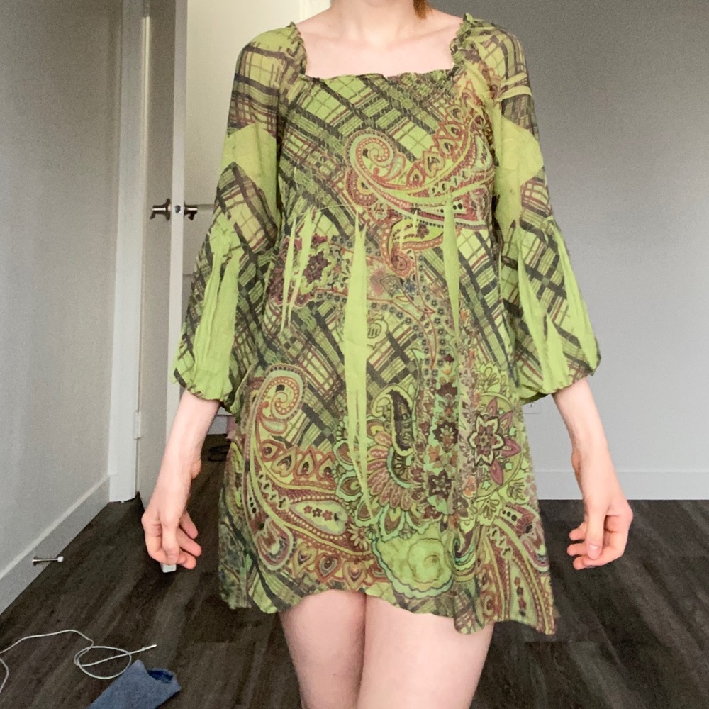 one world green dress size s